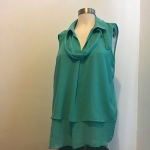 Drapey sleeveless blouse In seafoam blue